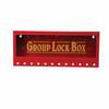 Metal wall-mounted group lockout boxes, Yellow on Red, 12